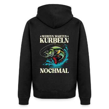 Pêcheur Canne à pêche Drôle Pêcheur Hobby Pêcheur - Veste à capuche bio Premium Unisexe - noir - Dos - Nico (187cm)