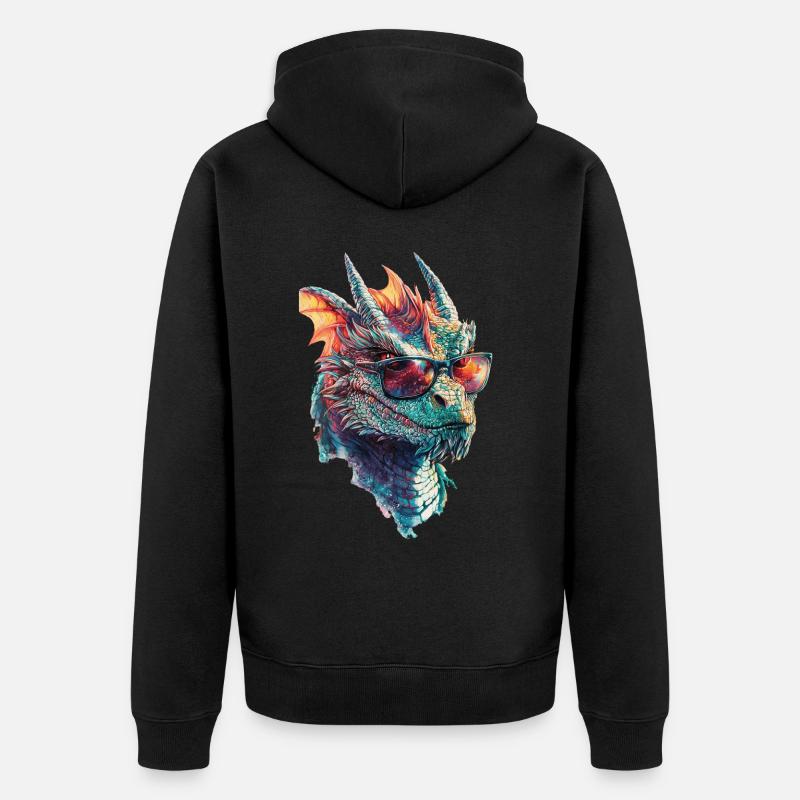 Drachen - Unisex Premium Bio Zip Hoodie - Schwarz