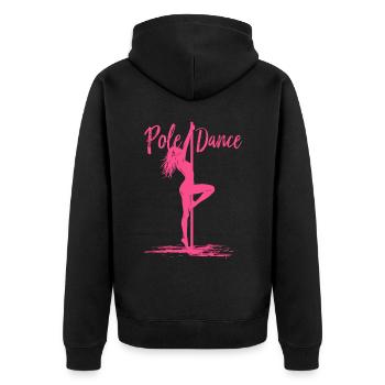 Pole Dance Pole Tänzerin Stangentanz - Unisex Premium Bio Zip Hoodie - Schwarz - Hinten - Nico (187cm)