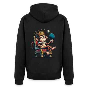 Monkey King Champion de tennis de table avec couronne - Veste à capuche bio Premium Unisexe - noir - Dos - Nico (187cm)