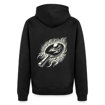 Raquette de tennis de table Passion - Veste à capuche bio Premium Unisexe - noir - Dos - Nico (187cm)