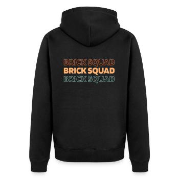 Concrete worker cadre - Unisex Premium Organic Zip Hoodie - black - Back - Nico (187cm)