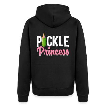 Pickle Princess Pickle Girl Gurkengrafik für - Unisex Premium Bio Zip Hoodie - Schwarz - Hinten - Nico (187cm)