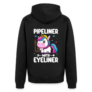Pipeteur avec eyeliner Pipeliner femelle - Veste à capuche bio Premium Unisexe - noir - Dos - Nico (187cm)