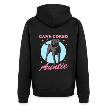 Cane Corso Aunt Cane Corso Italiano Dog Gift - Unisex Premium Organic Zip Hoodie - black - Back - Nico (187cm)