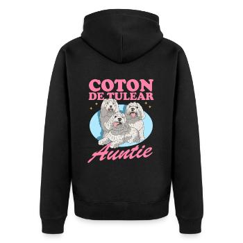 Coton de Tuléar Tante Chien Lover Cadeau - Veste à capuche bio Premium Unisexe - noir - Dos - Nico (187cm)