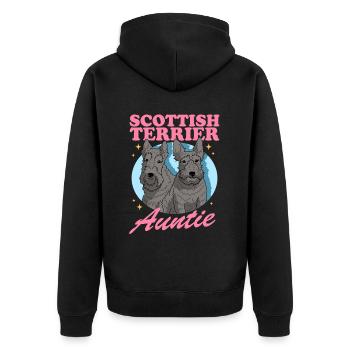 Scottish Terrier Aunt Dog Lover Gift - Unisex Premium Organic Zip Hoodie - black - Back - Nico (187cm)