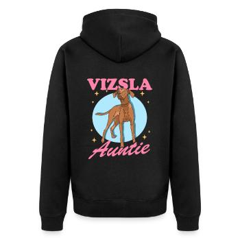 Magyar Vizsla Aunt Dog Lover Gift - Unisex Premium Organic Zip Hoodie - black - Back - Nico (187cm)