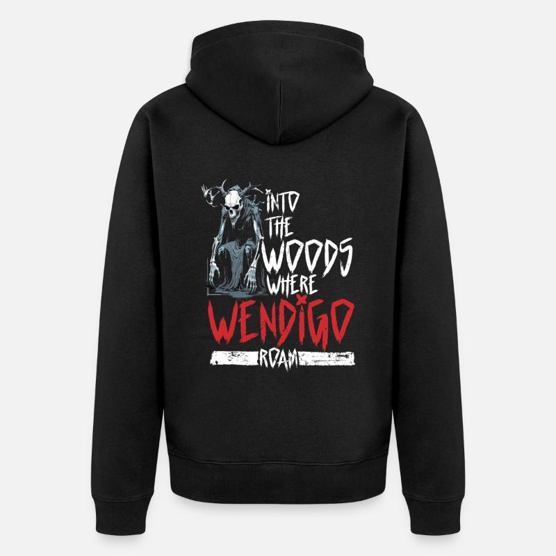 Wendigo Kryptide Cryptid - Unisex Premium Bio Zip Hoodie - Schwarz