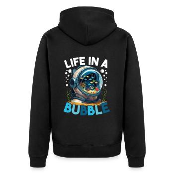 Aquarium Aquatics - Unisex Premium Organic Zip Hoodie - black - Back - Nico (187cm)