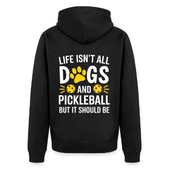 Pickleball Dire Chien Drôle Pickleball Cadeau - Veste à capuche bio Premium Unisexe - noir - Dos - Nico (187cm)