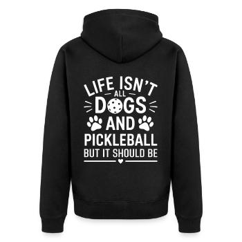 Pickleball Dire Chien Drôle Pickleball Cadeau - Veste à capuche bio Premium Unisexe - noir - Dos - Nico (187cm)