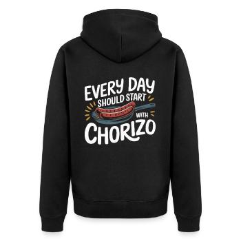 Chorizo Mexican Food Mexico Cuisine Foodie Sausage - Unisex Premium Organic Zip Hoodie - black - Back - Nico (187cm)