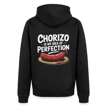 Chorizo Mexican Food Mexico Cuisine Foodie Sausage - Unisex Premium Organic Zip Hoodie - black - Back - Nico (187cm)