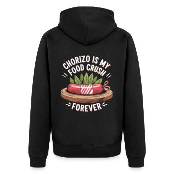 Chorizo Mexican Food Mexico Cuisine Foodie Sausage - Unisex Premium Organic Zip Hoodie - black - Back - Nico (187cm)