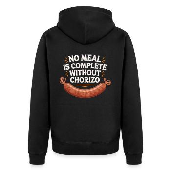 Chorizo Mexican Food Mexico Cuisine Foodie Sausage - Unisex Premium Organic Zip Hoodie - black - Back - Nico (187cm)