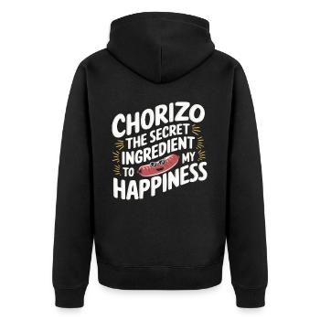 Chorizo Mexican Food Mexico Cuisine Foodie Sausage - Unisex Premium Organic Zip Hoodie - black - Back - Nico (187cm)