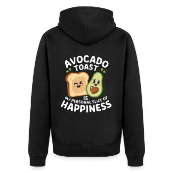 Avocado Toast Liebhaber Vegetarisches Essen Guacamole - Unisex Premium Bio Zip Hoodie - Schwarz - Hinten - Nico (187cm)