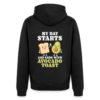 Toast à l’avocat Amateur de nourriture végétarienne Guacamole - Veste à capuche bio Premium Unisexe - noir - Dos - Nico (187cm)