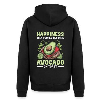 Avocado Toast Liebhaber Vegetarisches Essen Guacamole - Unisex Premium Bio Zip Hoodie - Schwarz - Hinten - Nico (187cm)