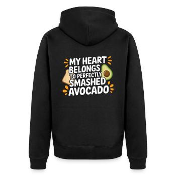 Avocado Toast Liebhaber Vegetarisches Essen Guacamole - Unisex Premium Bio Zip Hoodie - Schwarz - Hinten - Nico (187cm)