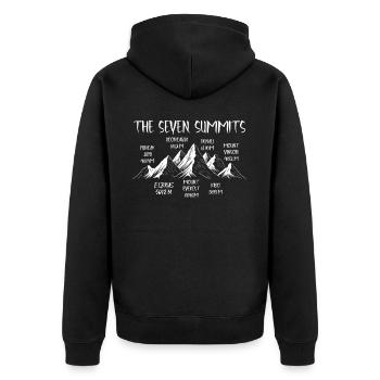 Seven Summits Puncak Jaya - Unisex Premium Organic Zip Hoodie - black - Back - Nico (187cm)