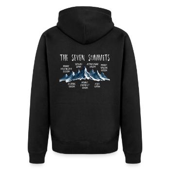 Seven Summits Kosciuszko - Unisex Premium Organic Zip Hoodie - black - Back - Nico (187cm)