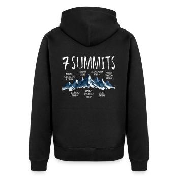 7 Summits Kosciuszko - Unisex Premium Organic Zip Hoodie - black - Back - Nico (187cm)