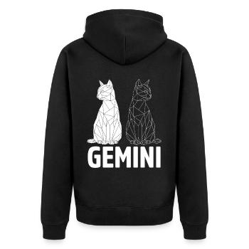 Gémeaux - Veste à capuche bio Premium Unisexe - noir - Dos - Nico (187cm)