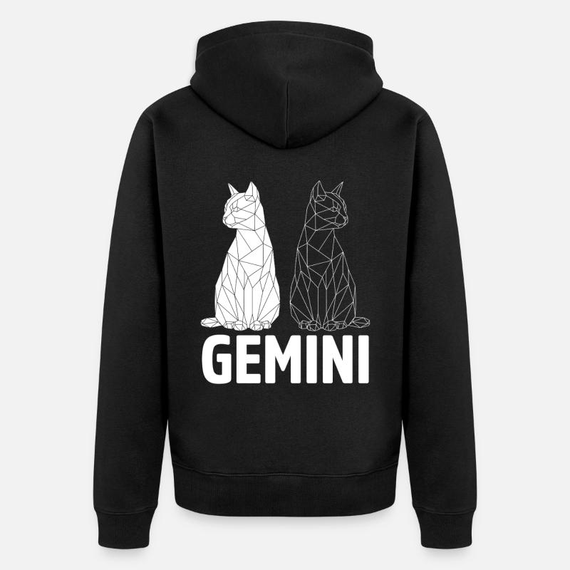 Gemini - Unisex Premium Organic Zip Hoodie - black
