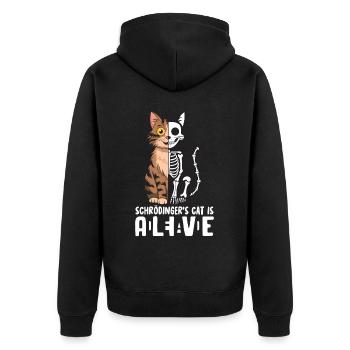 Le chat de Schrödinger mort et vif - Veste à capuche bio Premium Unisexe - noir - Dos - Nico (187cm)