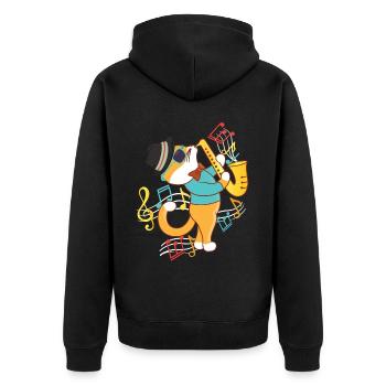 Saxophone Cat Jazz - Veste à capuche bio Premium Unisexe - noir - Dos - Nico (187cm)