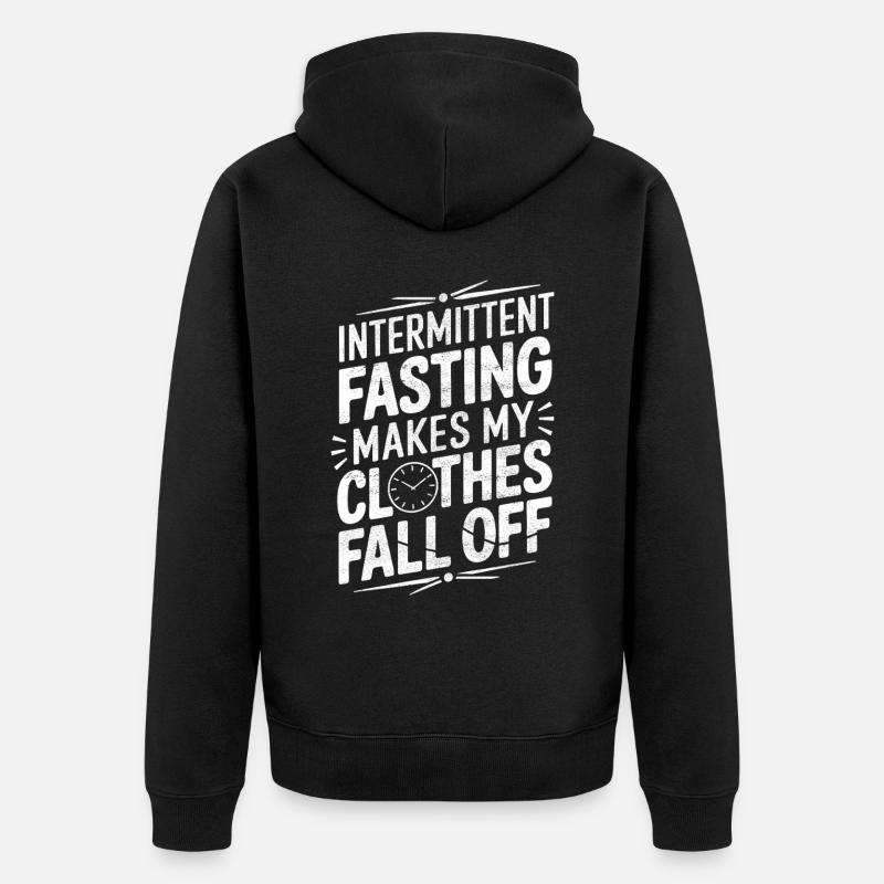 Intervallfasten Intermittierendes Fasten - Unisex Premium Bio Zip Hoodie - Schwarz