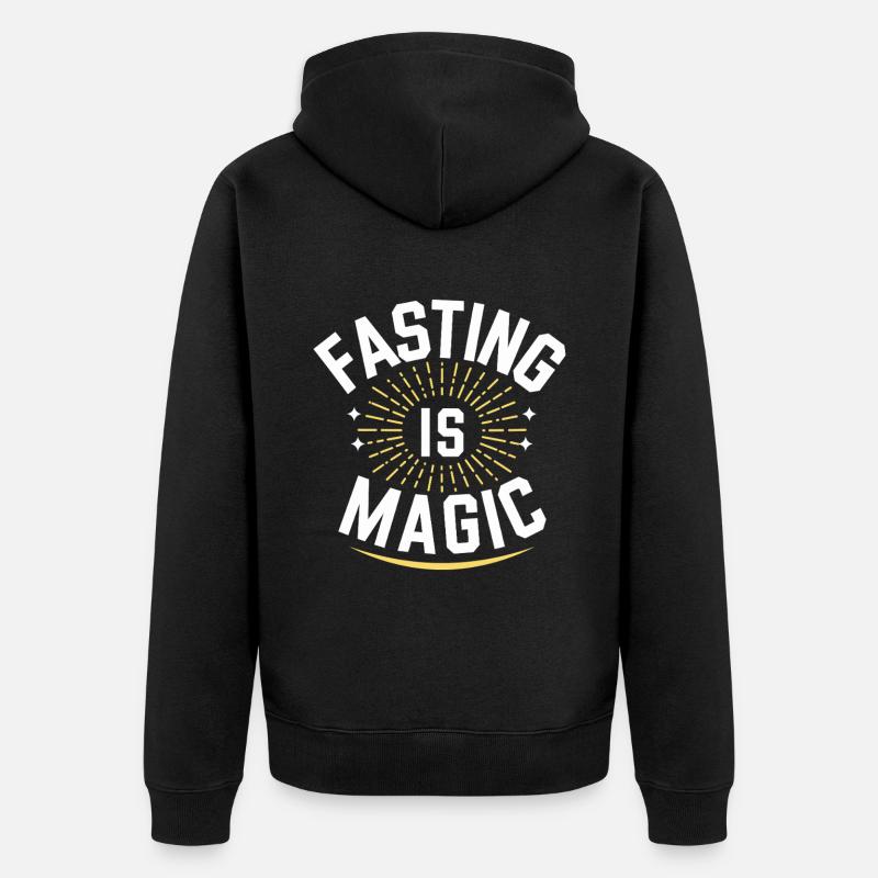 Intermittent fasting Intermittent fasting - Unisex Premium Organic Zip Hoodie - black