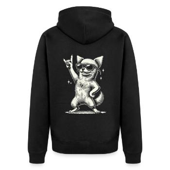 Drôle Heavy Metal Festival Chihuahua Chien - Veste à capuche bio Premium Unisexe - noir - Dos - Nico (187cm)