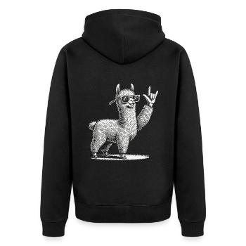 Musique Rock Llama Festival Conception de concert - Veste à capuche bio Premium Unisexe - noir - Dos - Nico (187cm)