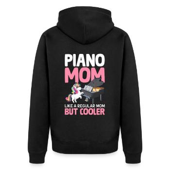 Piano Mom Like A Regular Mom Female Piano Player - Unisex Premium Bio Zip Hoodie - Schwarz - Hinten - Nico (187cm)