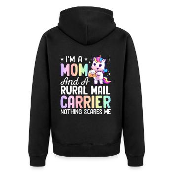 Mom And A Rural Mail Carrier Rural Carrier Postal - Unisex Premium Organic Zip Hoodie - black - Back - Nico (187cm)