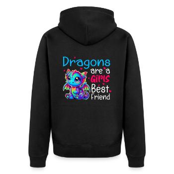 Dragon Créatures Dragon Médiéval - Veste à capuche bio Premium Unisexe - noir - Dos - Nico (187cm)