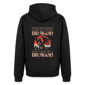 Dragon Créatures Dragon Médiéval - Veste à capuche bio Premium Unisexe - noir - Dos - Nico (187cm)