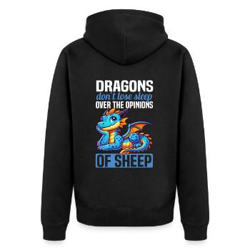 Dragon Créatures Dragon Médiéval - Veste à capuche bio Premium Unisexe - noir - Dos - Nico (187cm)