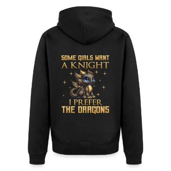 Dragon Créatures Dragon Médiéval - Veste à capuche bio Premium Unisexe - noir - Dos - Nico (187cm)