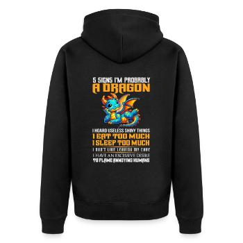Dragon Créatures Dragon Médiéval - Veste à capuche bio Premium Unisexe - noir - Dos - Nico (187cm)