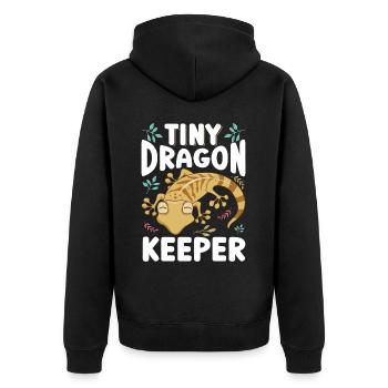 Leopardengecko Dinosaurier Lustige Leopard Gecko - Unisex Premium Bio Zip Hoodie - Schwarz - Hinten - Nico (187cm)