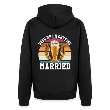 Beer Brewing for Beer Lovers Wedding - Unisex Premium Organic Zip Hoodie - black - Back - Nico (187cm)
