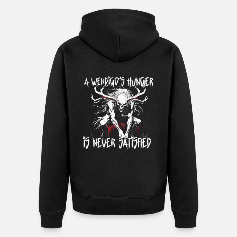 Wendigo Kryptide Cryptid - Unisex Premium Bio Zip Hoodie - Schwarz