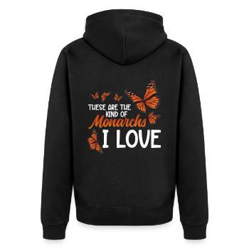 Save Monarch Butterflies Plant Milkweed Butterfly - Unisex Premium Bio Zip Hoodie - Schwarz - Hinten - Nico (187cm)