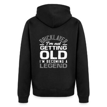 Maurer, I'm not getting old, I'm going to be a legend - Unisex Premium Organic Zip Hoodie - black - Back - Nico (187cm)