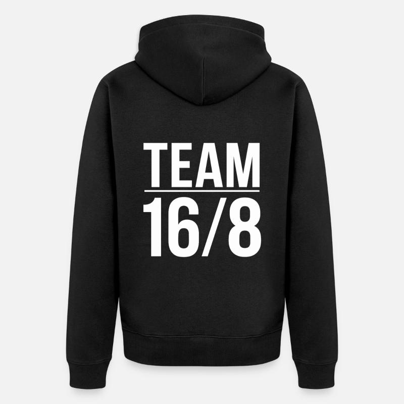 Intervallfasten Intermittierendes Fasten - Unisex Premium Bio Zip Hoodie - Schwarz