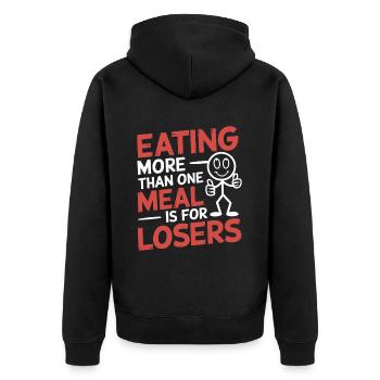 Intermittent fasting Intermittent fasting - Unisex Premium Organic Zip Hoodie - black - Back - Nico (187cm)
